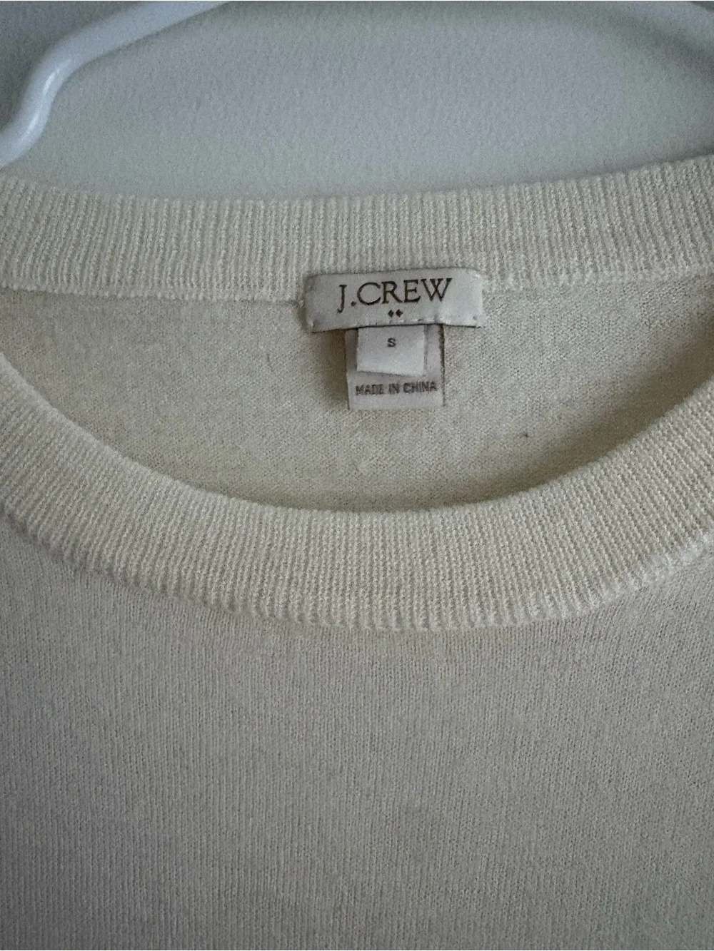 J. Crew Cream Crewneck Wool Blend Sweater - Lightweight Knit